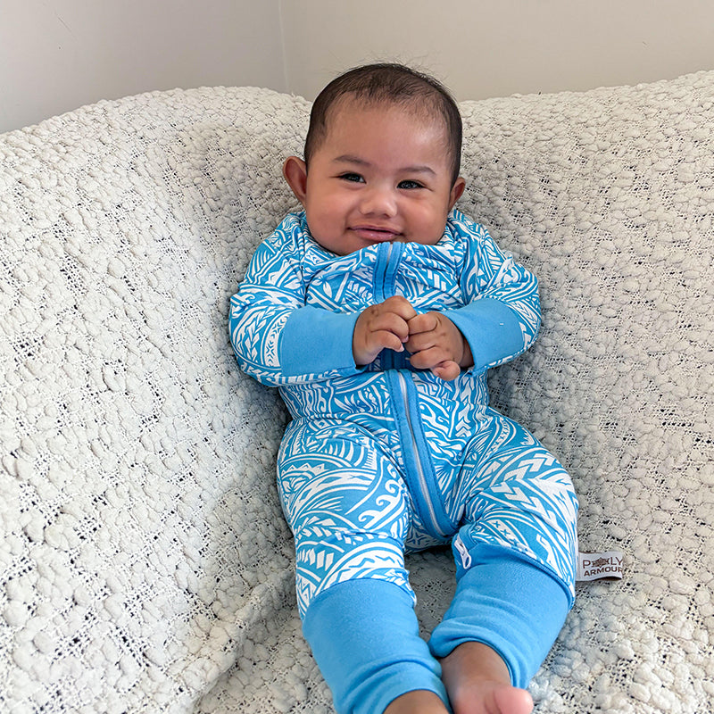 Ocean Long Sleeve Onesie - Blue