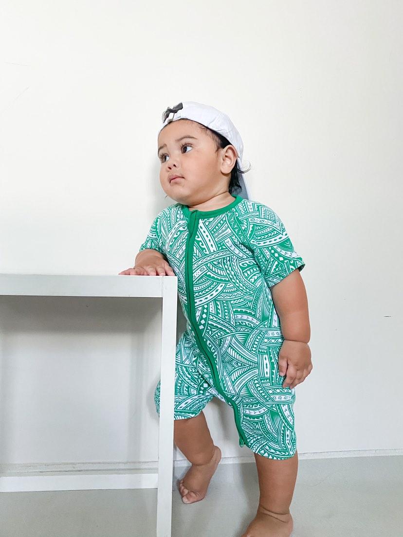 Short Sleeve Onesie Meamata Green
