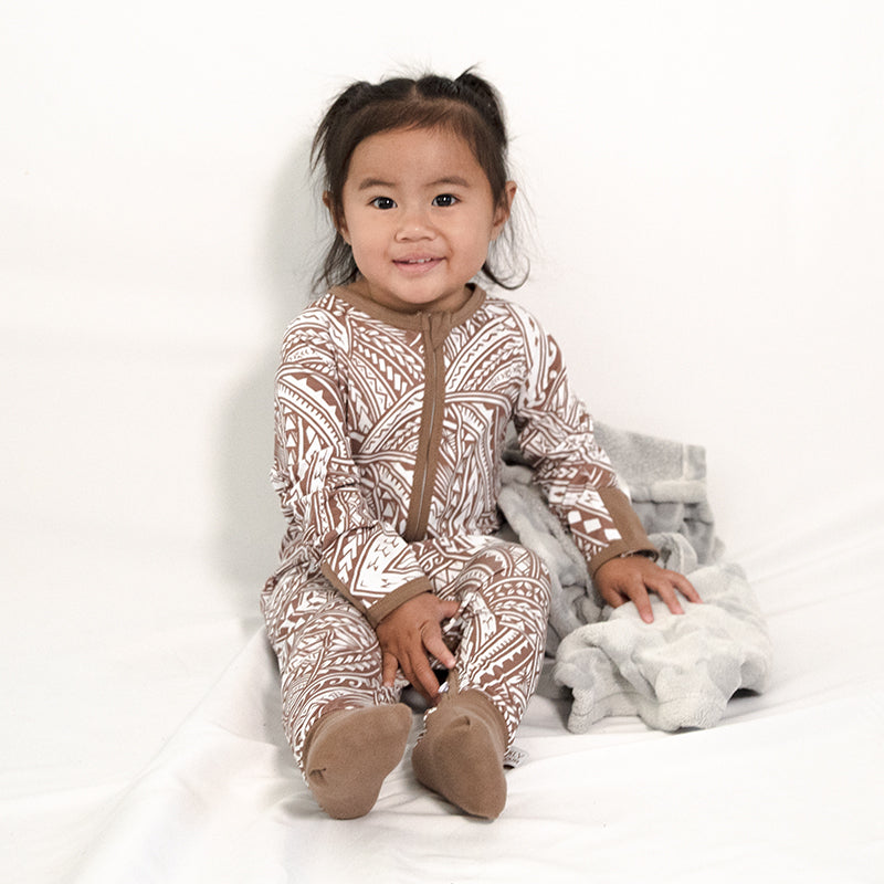 Gabriella Long Sleeve Onesie - Brown