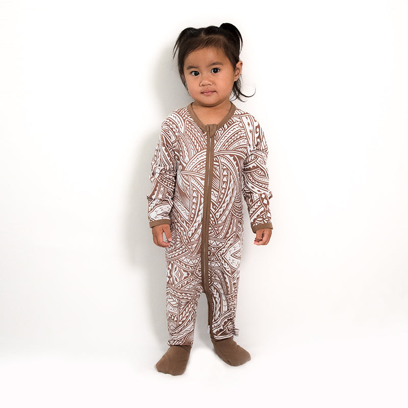 Gabriella Long Sleeve Onesie - Brown