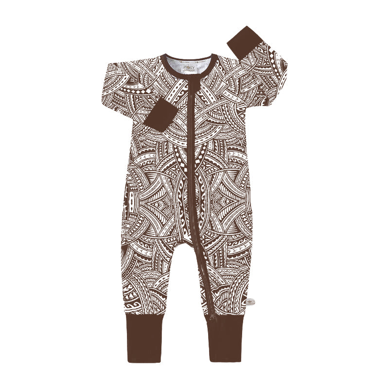 Gabriella Long Sleeve Onesie - Brown