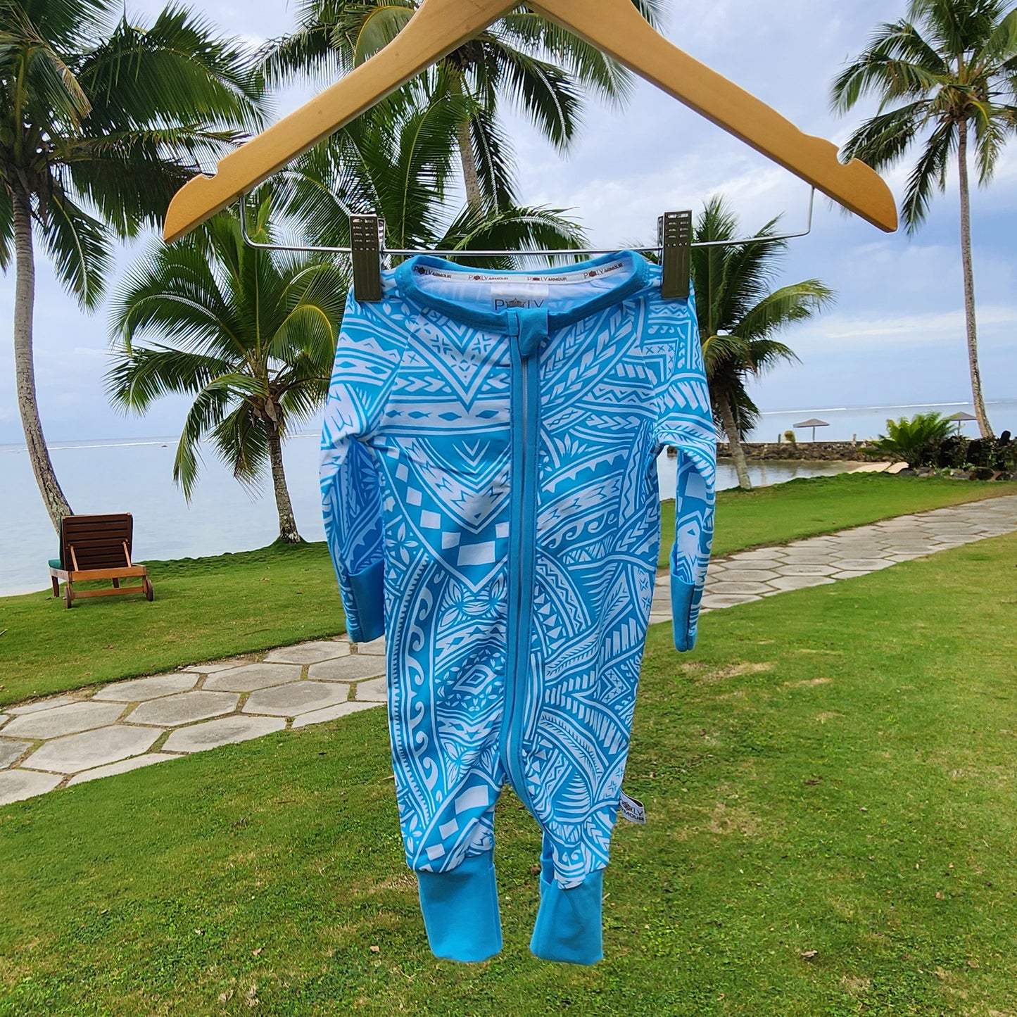 Ocean Long Sleeve Onesie - Blue