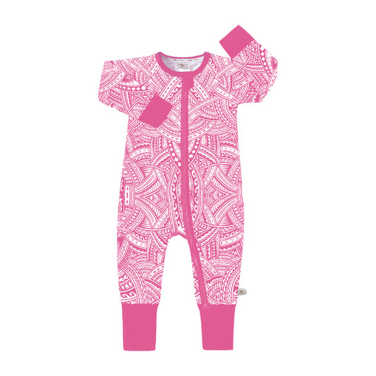 Blossom Long Sleeve Onesie - Pink