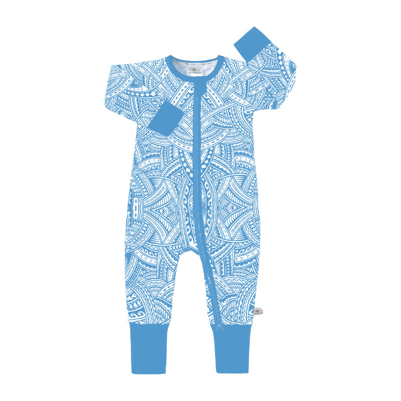 Ocean Long Sleeve Onesie - Blue