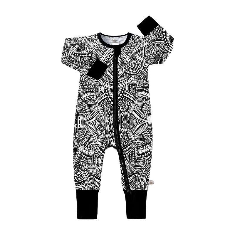 Black Pearl Long Sleeve Onesie - Black