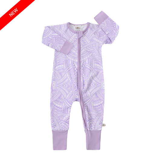 Long Sleeve Polynesian Premium Onesie Purple (NEW)