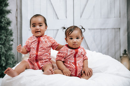 Short Sleeve Onesie Mumu Red